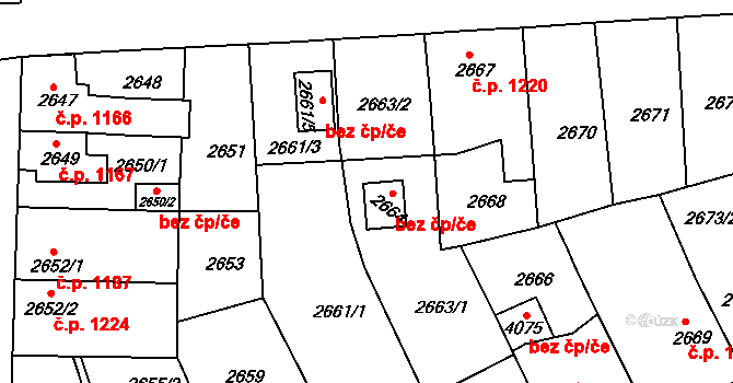 Tachov 44088353 na parcele st. 2664 v KÚ Tachov, Katastrální mapa