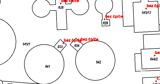 Jihlava 47919353 na parcele st. 634 v KÚ Hruškové Dvory, Katastrální mapa