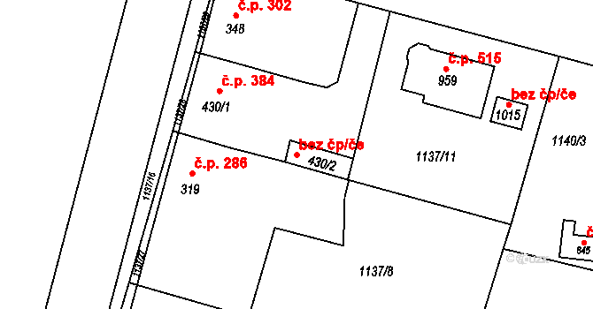 Dašice 48648353 na parcele st. 430/2 v KÚ Dašice, Katastrální mapa