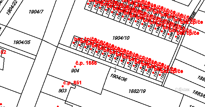 Opava 48660353 na parcele st. 1143 v KÚ Kateřinky u Opavy, Katastrální mapa