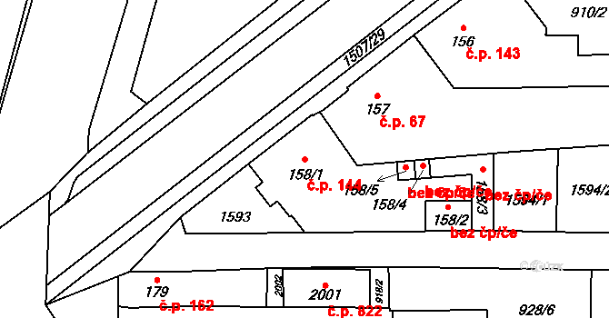 Holýšov 144 na parcele st. 158/1 v KÚ Holýšov, Katastrální mapa