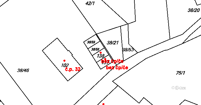 Sedlec-Prčice 82066353 na parcele st. 138 v KÚ Kvasejovice, Katastrální mapa