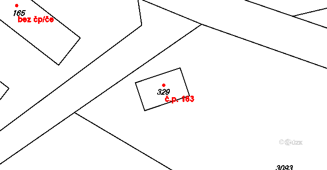 Lipovka 163, Rychnov nad Kněžnou na parcele st. 329 v KÚ Lipovka u Rychnova nad Kněžnou, Katastrální mapa
