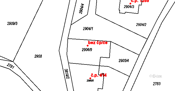 Žamberk 87627353 na parcele st. 2906/9 v KÚ Žamberk, Katastrální mapa