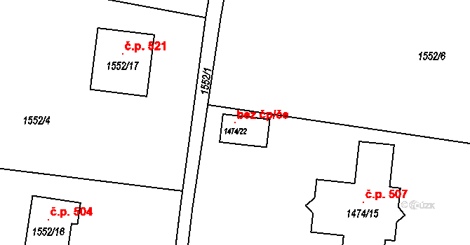 Tichá 99500353 na parcele st. 1474/22 v KÚ Tichá na Moravě, Katastrální mapa