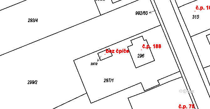 Srubec 104181354 na parcele st. 297/2 v KÚ Srubec, Katastrální mapa