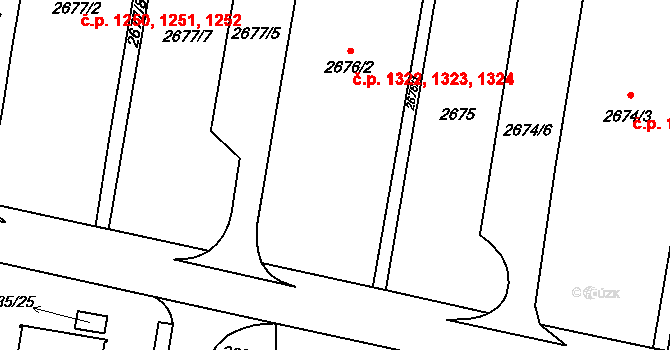 Předměstí 1322,1323,1324, Moravská Třebová na parcele st. 2676/2 v KÚ Moravská Třebová, Katastrální mapa