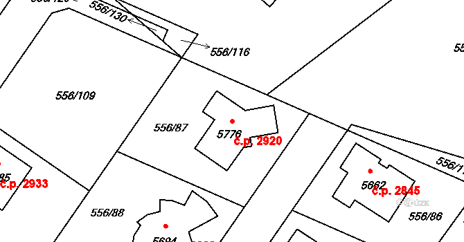 Šumperk 2920 na parcele st. 5776 v KÚ Šumperk, Katastrální mapa