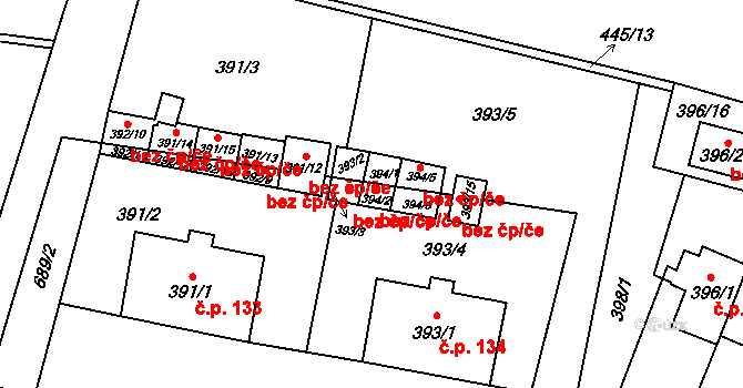 Branka u Opavy 38074354 na parcele st. 394/2 v KÚ Branka u Opavy, Katastrální mapa