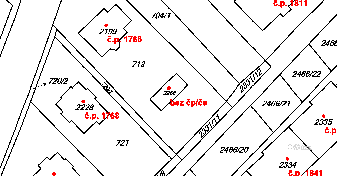 Tišnov 39845354 na parcele st. 2268 v KÚ Tišnov, Katastrální mapa
