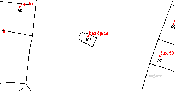 Zálší 40949354 na parcele st. 101 v KÚ Zálší, Katastrální mapa