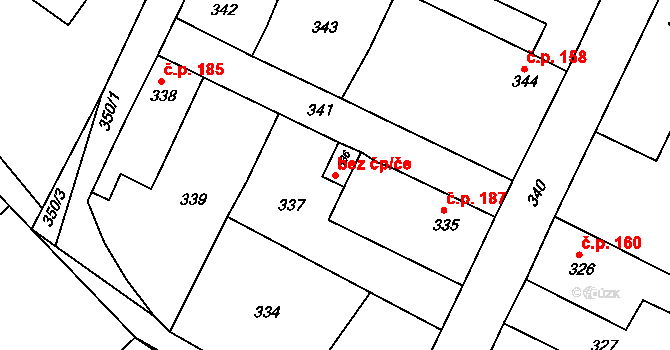 Velký Borek 41250354 na parcele st. 336 v KÚ Velký Borek, Katastrální mapa