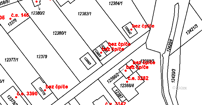 Plzeň 41655354 na parcele st. 12382/2 v KÚ Plzeň, Katastrální mapa