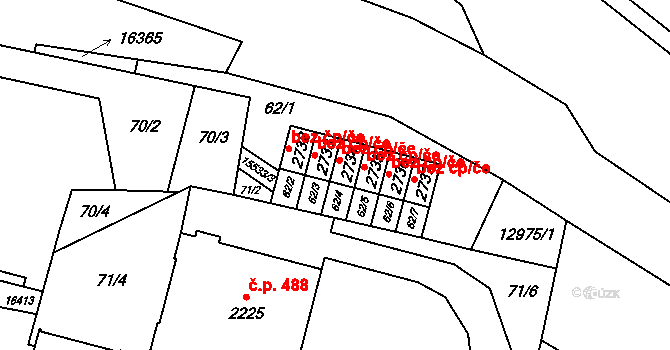 Hovězí 43188354 na parcele st. 2734 v KÚ Hovězí, Katastrální mapa