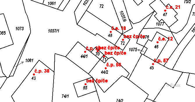 Chanovice 44658354 na parcele st. 70 v KÚ Defurovy Lažany, Katastrální mapa