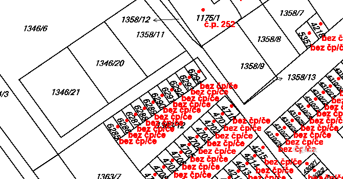 Chrudim 44884354 na parcele st. 6291 v KÚ Chrudim, Katastrální mapa