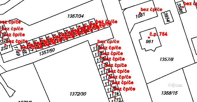 Vrchlabí 45011354 na parcele st. 1181 v KÚ Vrchlabí, Katastrální mapa
