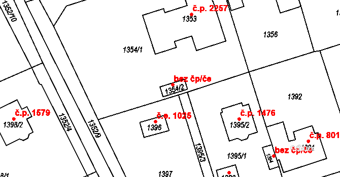 Černošice 45700354 na parcele st. 1354/2 v KÚ Černošice, Katastrální mapa