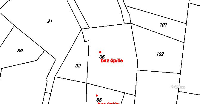 Crhov 48477354 na parcele st. 96 v KÚ Crhov u Olešnice, Katastrální mapa