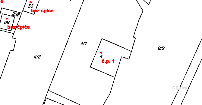 Hamr 1, Val na parcele st. 4 v KÚ Hamr nad Nežárkou, Katastrální mapa