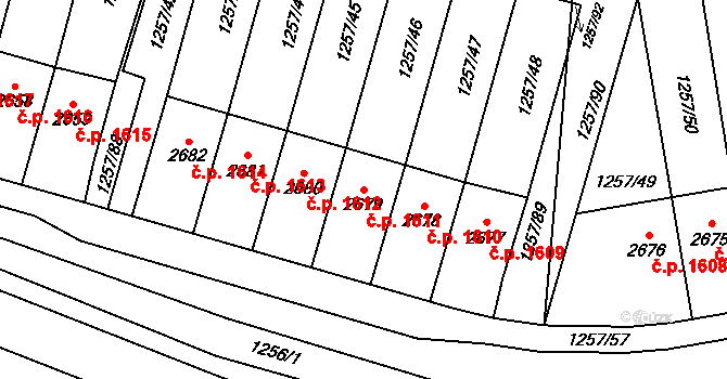 Náchod 1611 na parcele st. 2679 v KÚ Náchod, Katastrální mapa