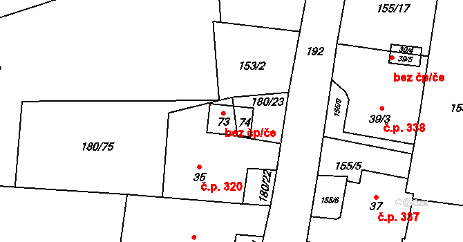 Herálec 80084354 na parcele st. 73 v KÚ Kocanda, Katastrální mapa