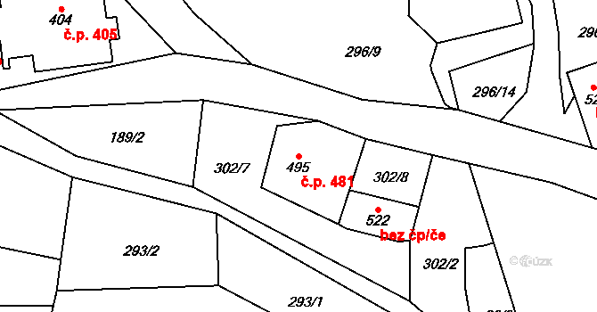 Janov nad Nisou 481 na parcele st. 495 v KÚ Janov nad Nisou, Katastrální mapa
