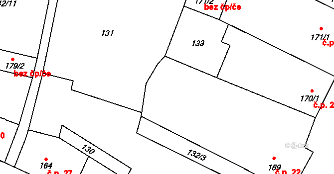 Rožďalovice 22 na parcele st. 169 v KÚ Rožďalovice, Katastrální mapa