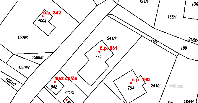 Skalice u České Lípy 531 na parcele st. 775 v KÚ Skalice u České Lípy, Katastrální mapa