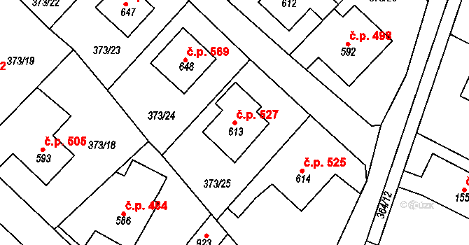 Hostinné 527 na parcele st. 613 v KÚ Hostinné, Katastrální mapa