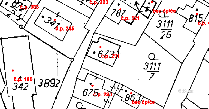 Cvikov II 291, Cvikov na parcele st. 673 v KÚ Cvikov, Katastrální mapa