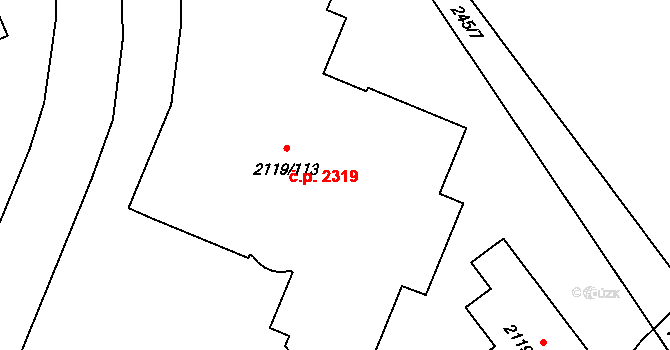 Chodov 2319, Praha na parcele st. 2119/113 v KÚ Chodov, Katastrální mapa