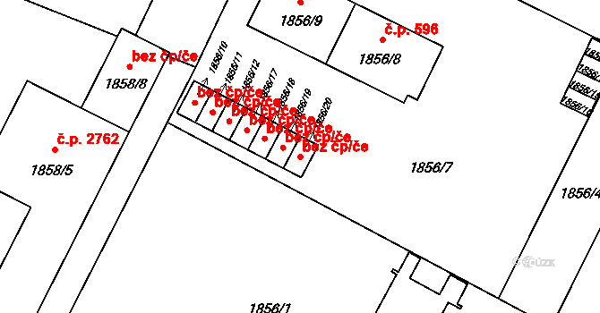 Opava 38088355 na parcele st. 1856/20 v KÚ Opava-Předměstí, Katastrální mapa