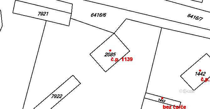 Napajedla 1139 na parcele st. 2085 v KÚ Napajedla, Katastrální mapa