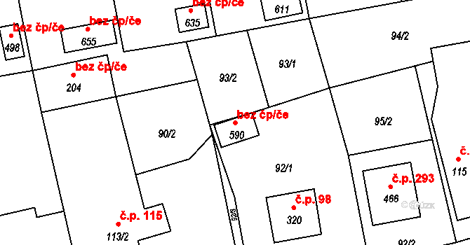 Čechtice 41073355 na parcele st. 590 v KÚ Čechtice, Katastrální mapa