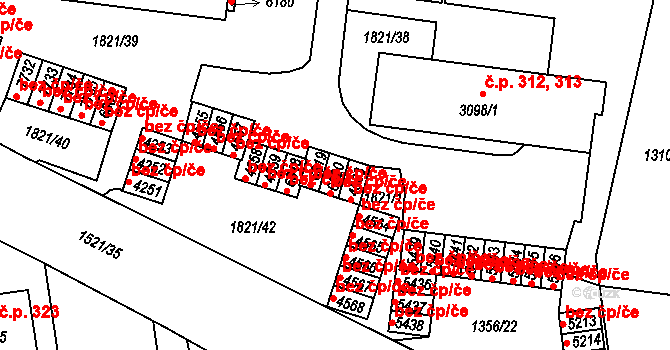Třebíč 43295355 na parcele st. 6320 v KÚ Třebíč, Katastrální mapa