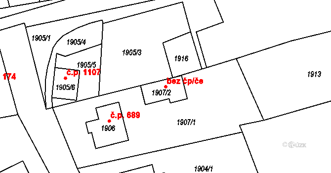 Odry 44898355 na parcele st. 1907/2 v KÚ Odry, Katastrální mapa