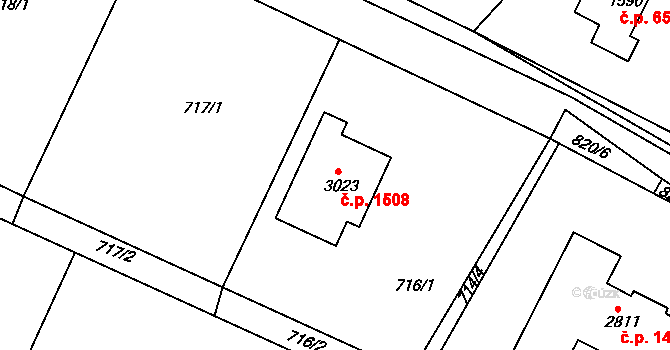 Neratovice 1508 na parcele st. 3023 v KÚ Neratovice, Katastrální mapa
