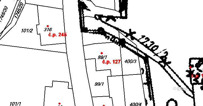 Ruprechtice 127, Meziměstí na parcele st. 89/1 v KÚ Ruprechtice u Broumova, Katastrální mapa
