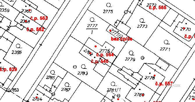 Poděbrady III 564, Poděbrady na parcele st. 2776 v KÚ Poděbrady, Katastrální mapa