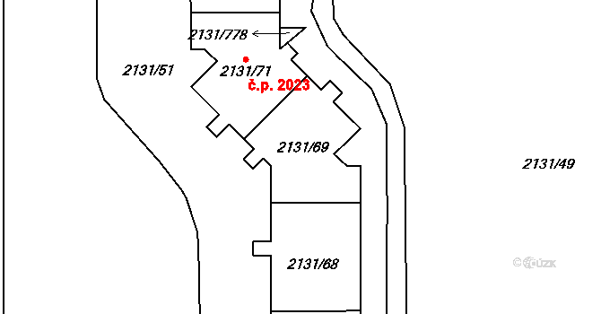 Stodůlky 2024,2025,2026, Praha na parcele st. 2131/67 v KÚ Stodůlky, Katastrální mapa