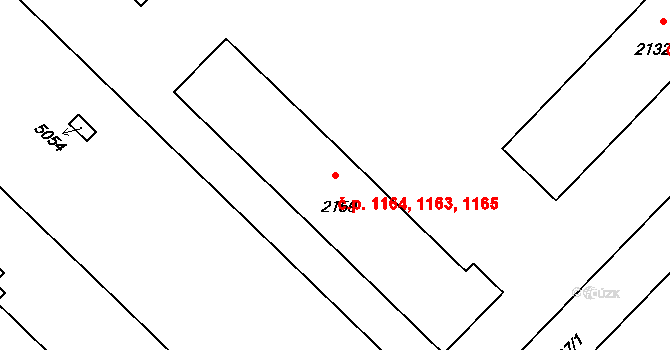 Město 1163,1164,1165, Havířov na parcele st. 2159 v KÚ Havířov-město, Katastrální mapa