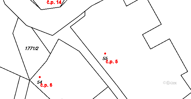 Semtín 5, Olbramovice na parcele st. 55 v KÚ Olbramovice u Votic, Katastrální mapa