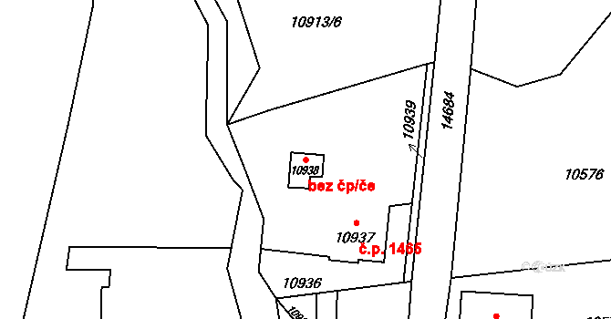 Vsetín 39549356 na parcele st. 10938 v KÚ Vsetín, Katastrální mapa