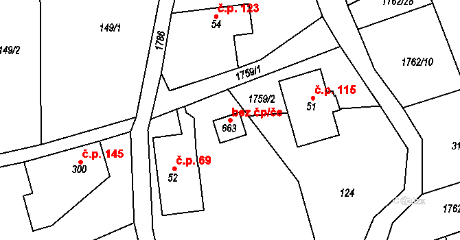 Velké Svatoňovice 42036356 na parcele st. 663 v KÚ Velké Svatoňovice, Katastrální mapa