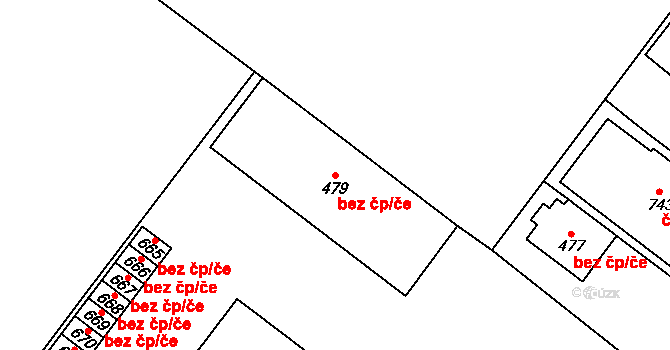 Držovice 42609356 na parcele st. 479 v KÚ Držovice na Moravě, Katastrální mapa