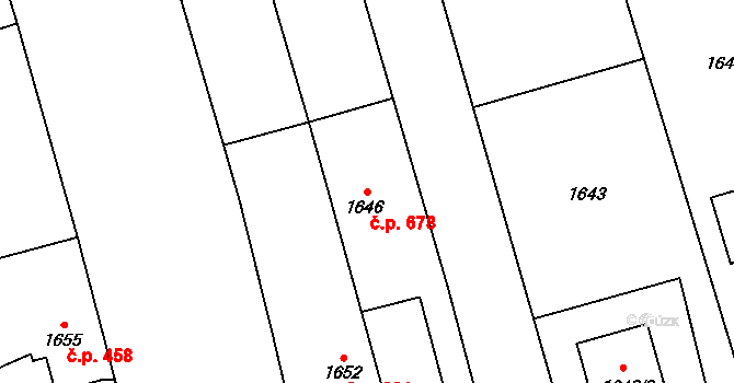 Kylešovice 678, Opava na parcele st. 1646 v KÚ Kylešovice, Katastrální mapa