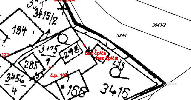 Chodská Lhota 45242356 na parcele st. 299 v KÚ Chodská Lhota, Katastrální mapa
