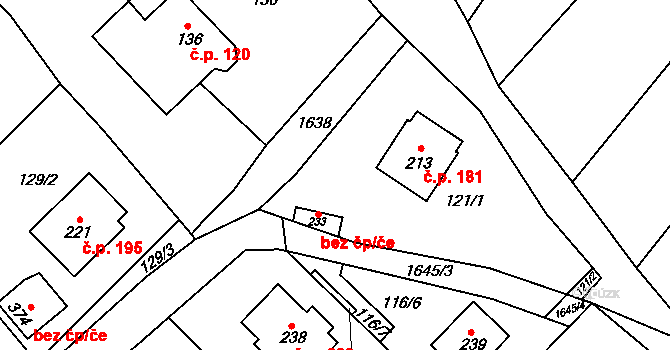 Čejov 45259356 na parcele st. 233 v KÚ Čejov, Katastrální mapa
