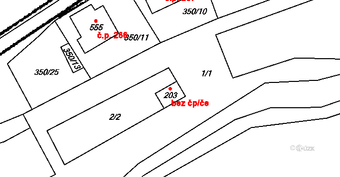 Liběchov 45381356 na parcele st. 203 v KÚ Liběchov, Katastrální mapa